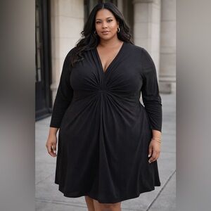 Lane Bryant Black Stretch Long Sleeve Stretch Dress 22/24 Plus Size